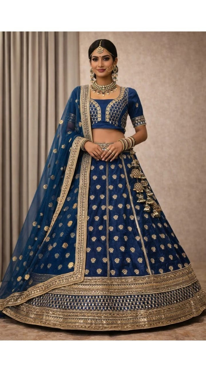 Navy Zari Lehenga