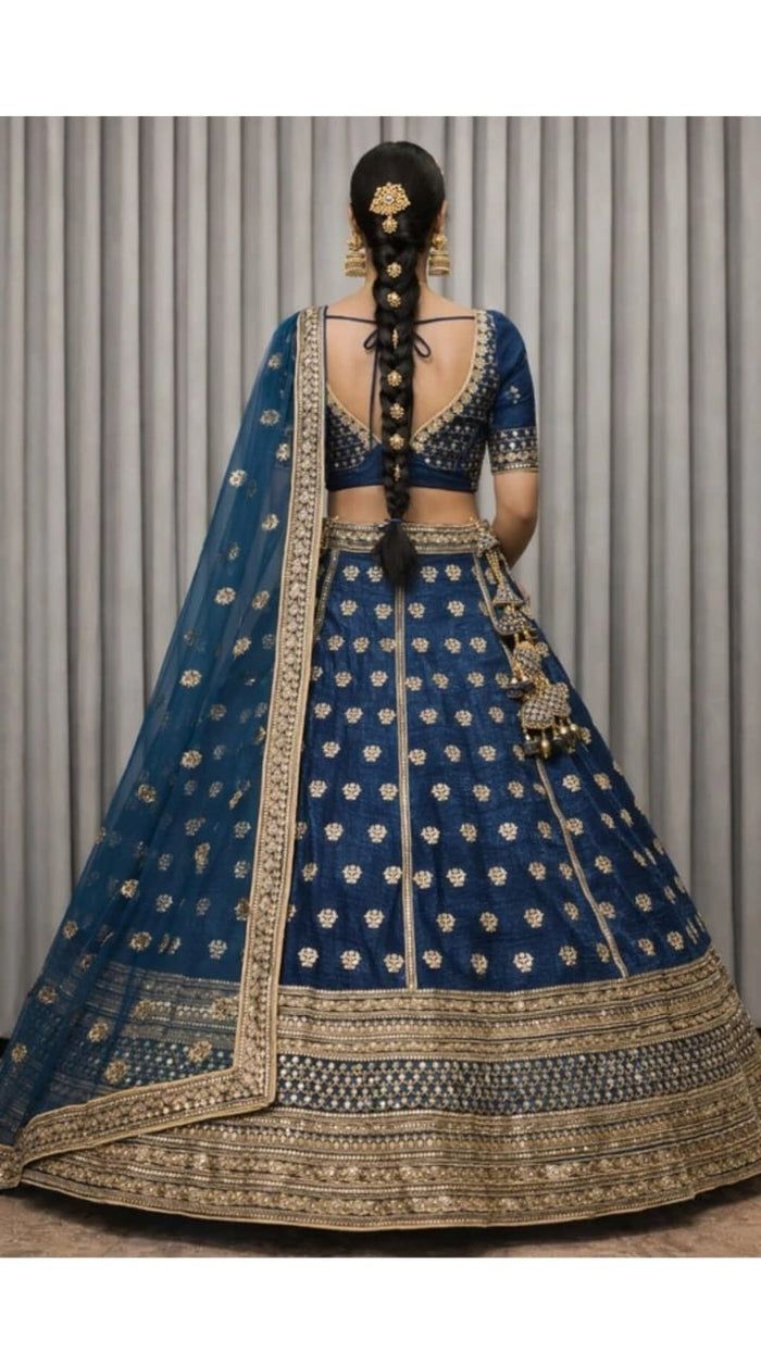 Navy Zari Lehenga