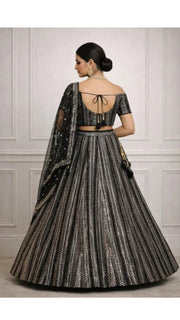 Noir Sequin Lehenga