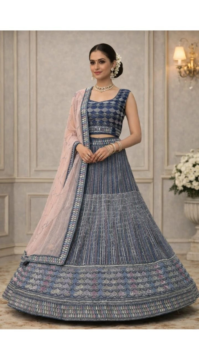 Azure Zari Lehenga