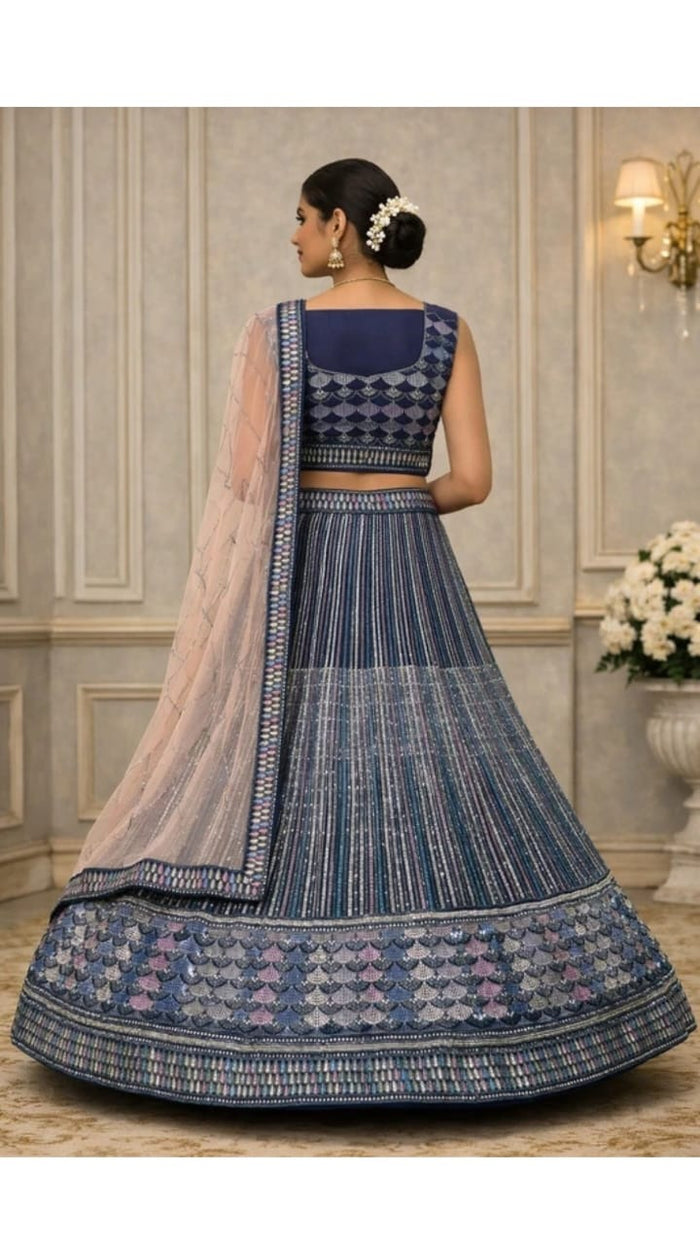 Azure Zari Lehenga