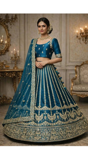 Sky Blue Bridal Lehenga