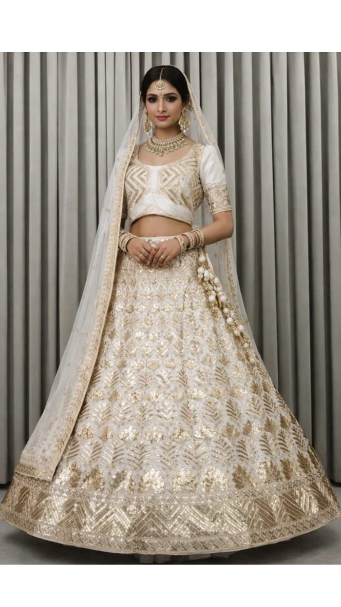 Champagne Zari Lehenga