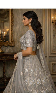 Silver Embroidered Lehenga