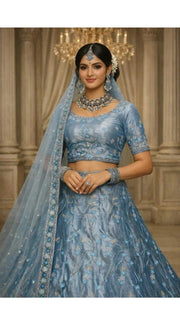 Teal Heritage Lehenga