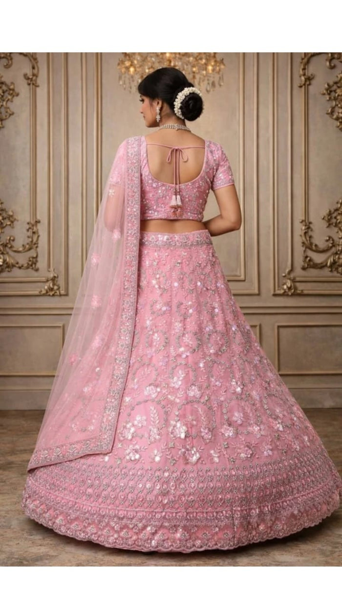 Pink Sequin Lehenga