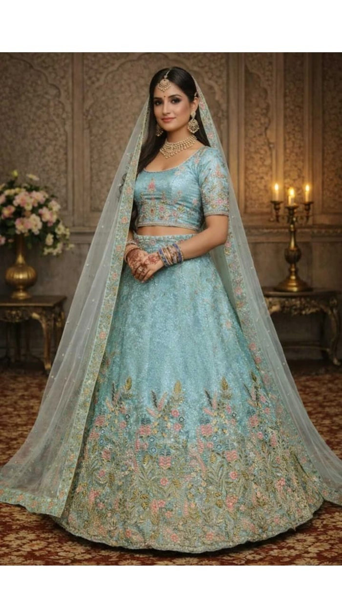 Ice Blue Lehenga