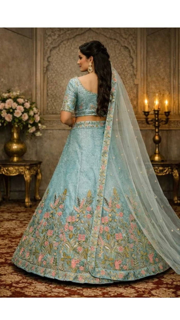 Ice Blue Lehenga