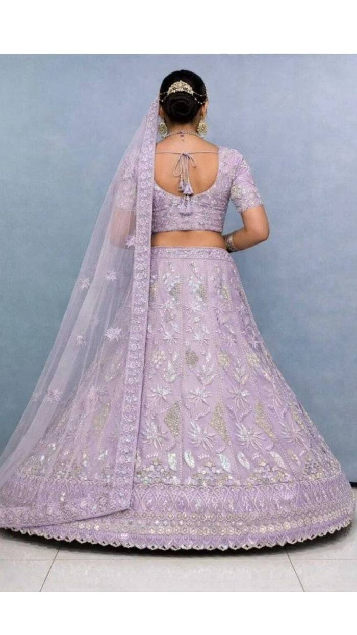Lilac Bridal Lehenga