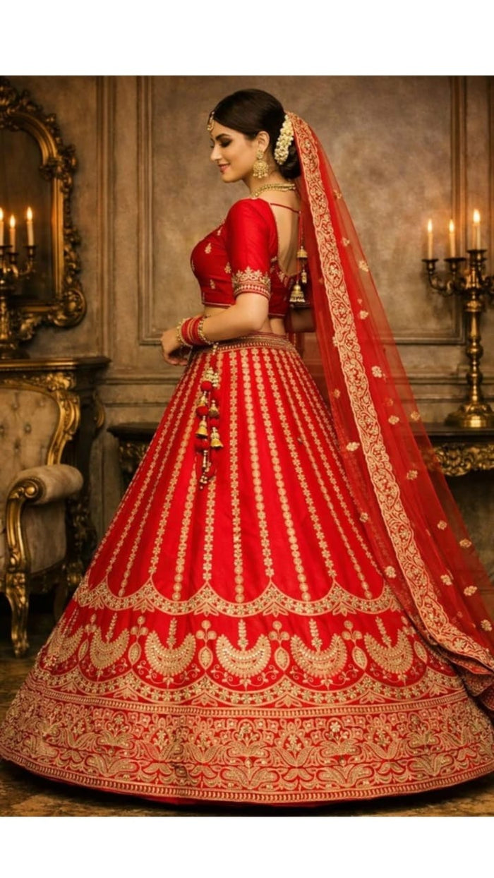 Red Heritage Lehenga