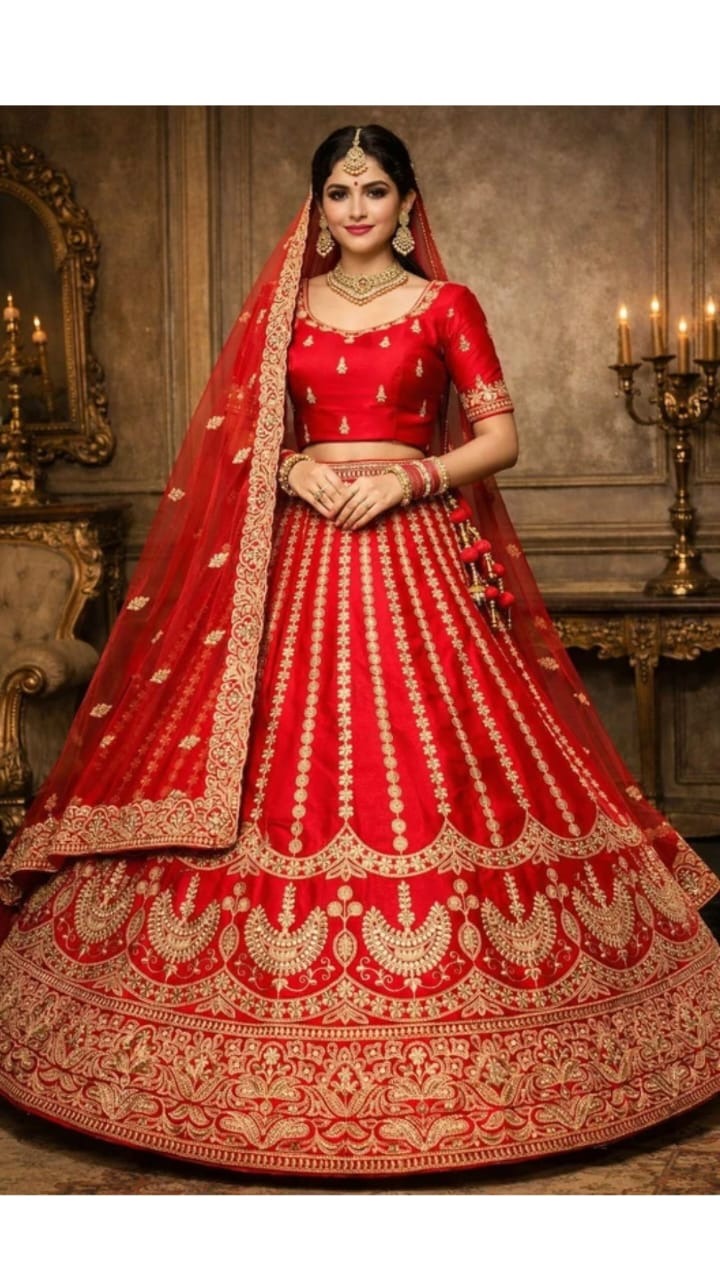 Red Heritage Lehenga