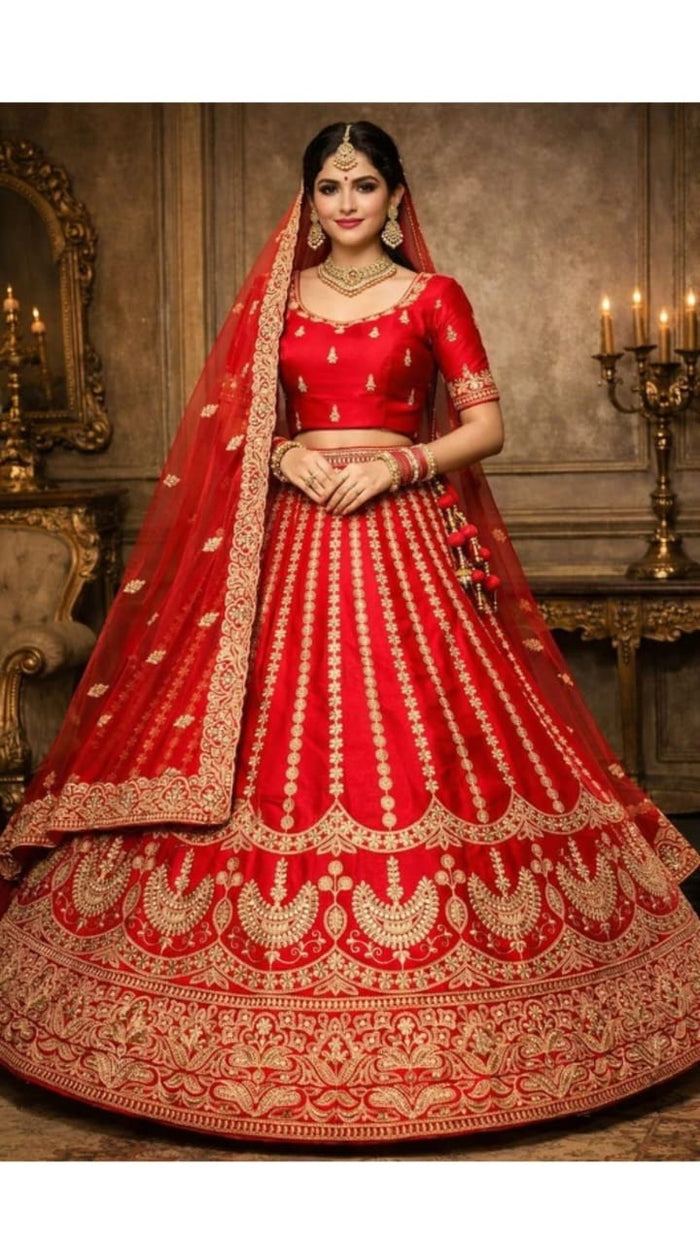 Red Heritage Lehenga