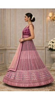 Mauve Stripe Lehenga