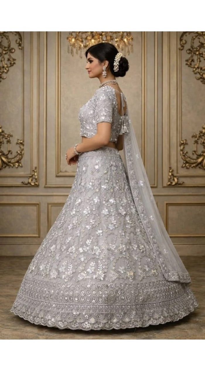 Silver Bloom Lehenga