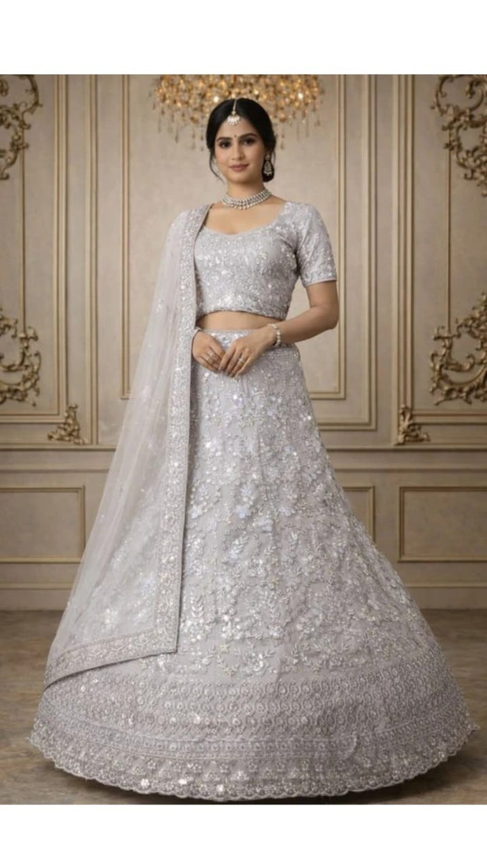 Silver Bloom Lehenga