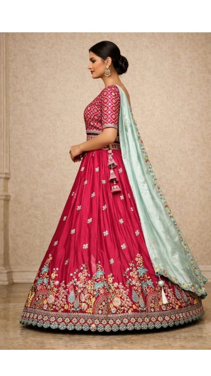 Magenta Floral Lehenga