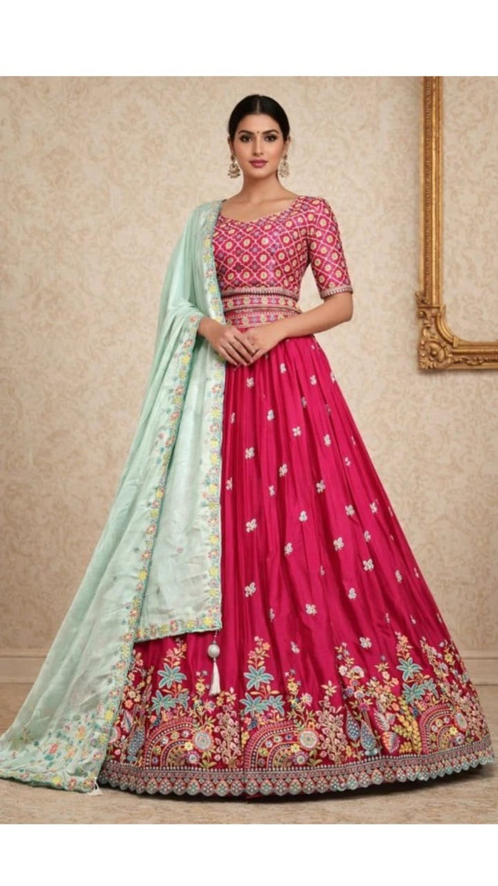 Magenta Floral Lehenga